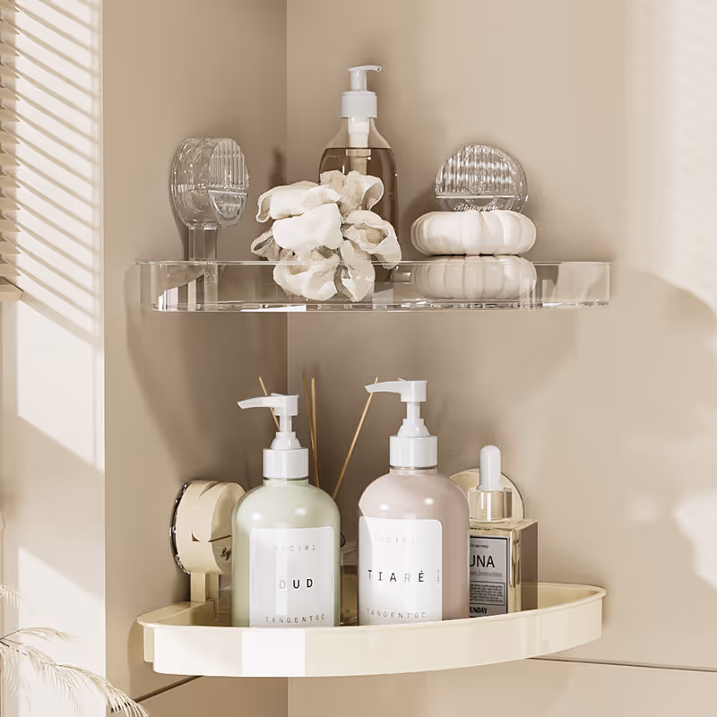 🔥Punch-Free Bathroom Triangle Shelf